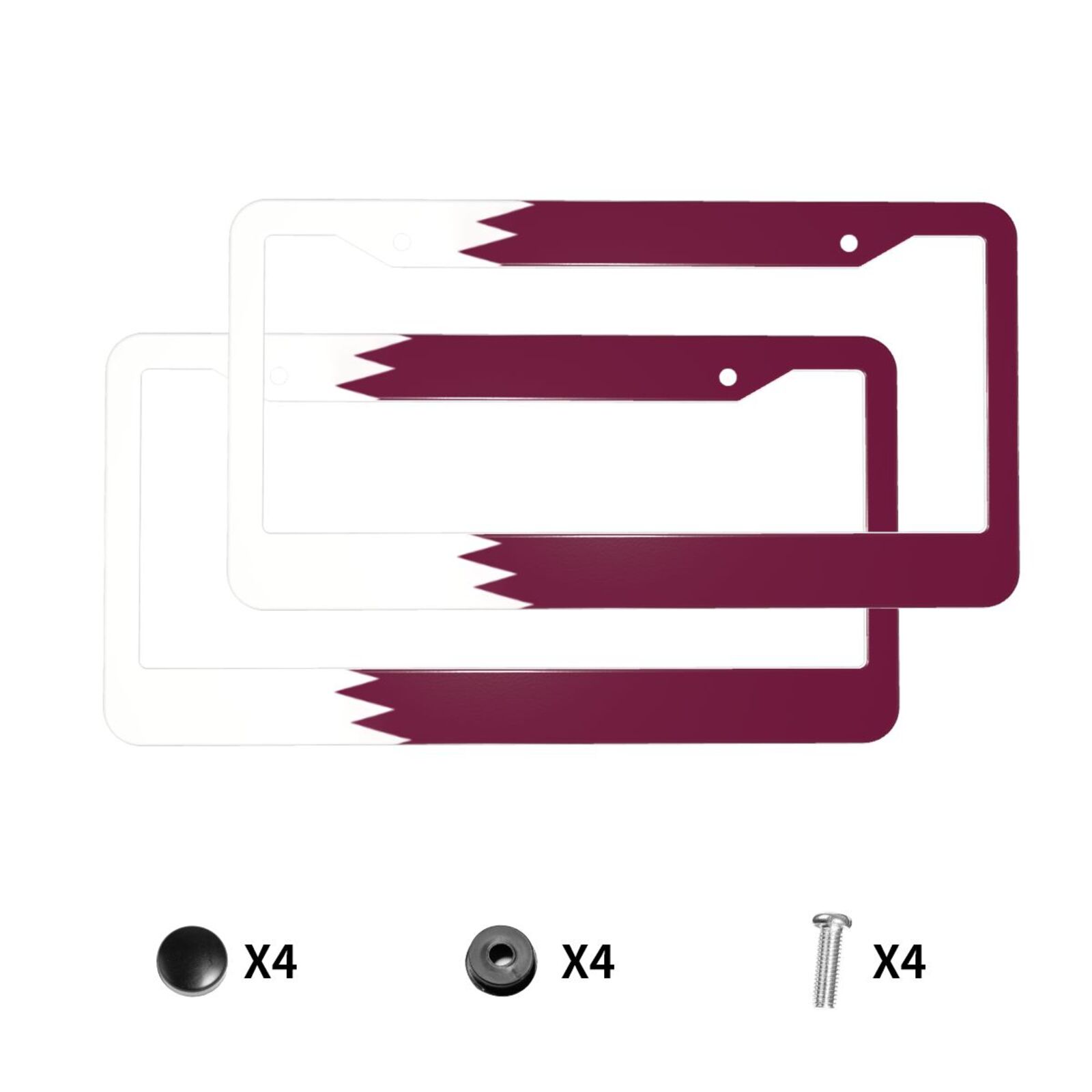 Qatar Car Accessories - Vlag van Qatar Patroon Kentekenplaathouder Kleurrijke