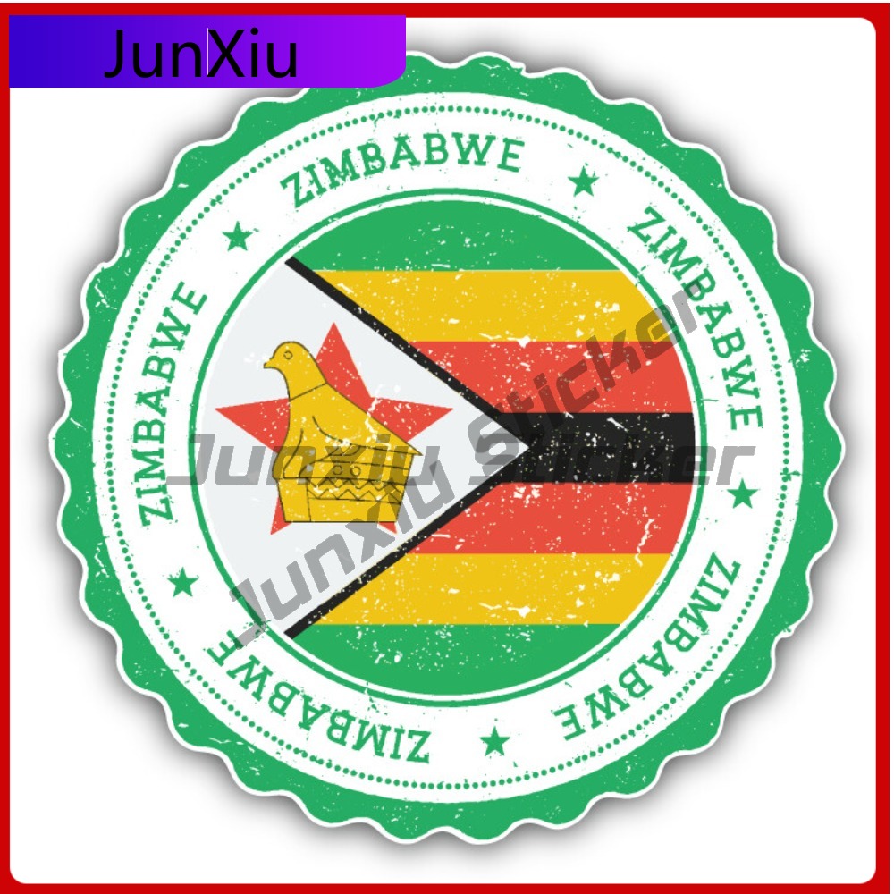Car Accessories Zimbabwe - Zimbabwe Grunge World Flag Stamp Auto-sticker
