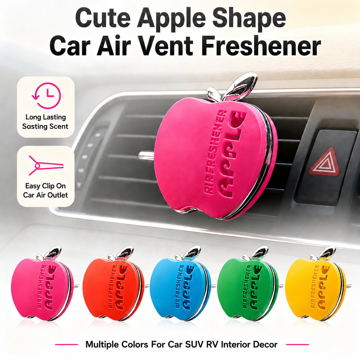 Car Accessories Juicy Couture - Een appelvormige autoluchtverfrisser met bloemengeur -