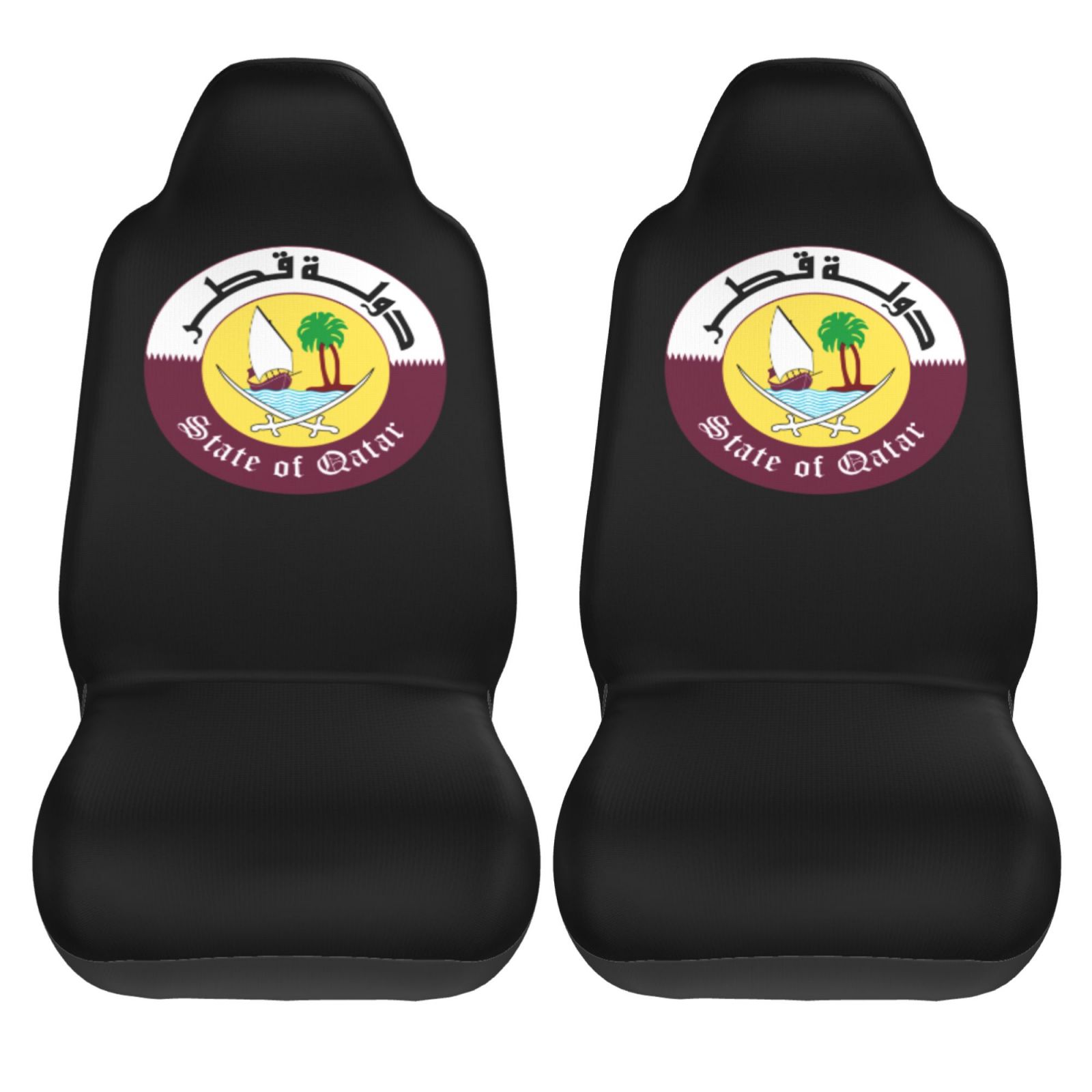 Qatar Car Accessories - Qatar National Emblem Patroon Autostoelhoezen 2-delige