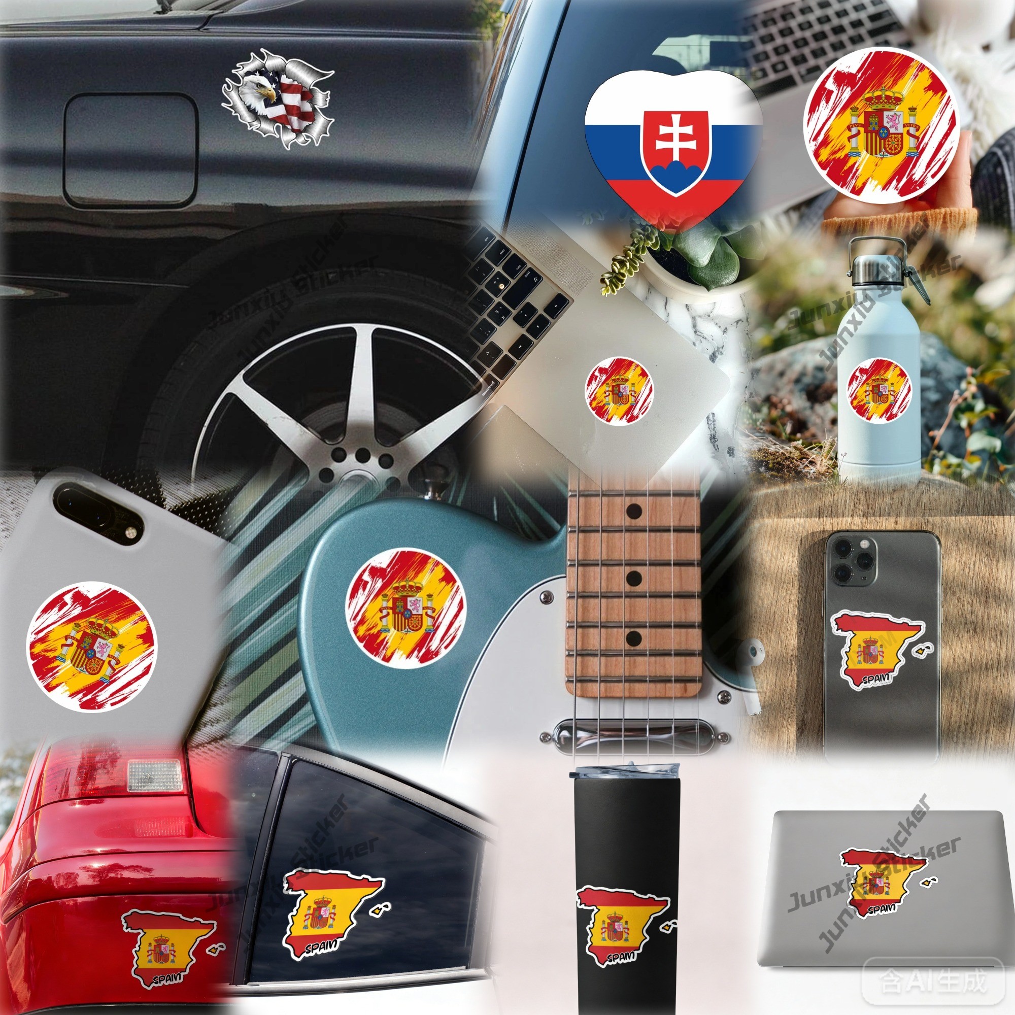 Qatar Seal Sticker Ronde Vlag  - Qatar Car Accessories recensie en prijs
