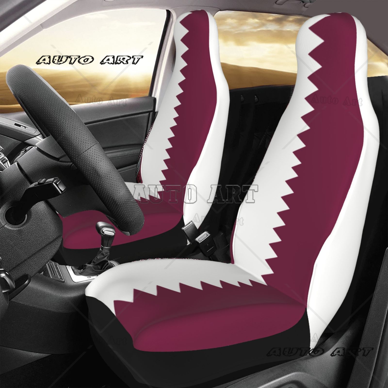 Qatar vlag bedrukte autostoelh - Qatar Car Accessories recensie en prijs